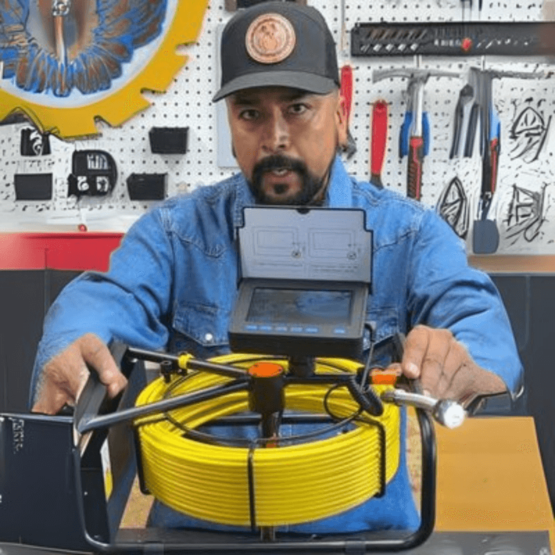 Sewer Camera 30M Cable Pipeline Inspection Camera 11cm TFT LCD Monitor Pipe Camera Screen Waterproof IP68 Duct Inspection Camera with 6PCS LEDs 8500MAH Lithium Battery, DVR Function, 30M