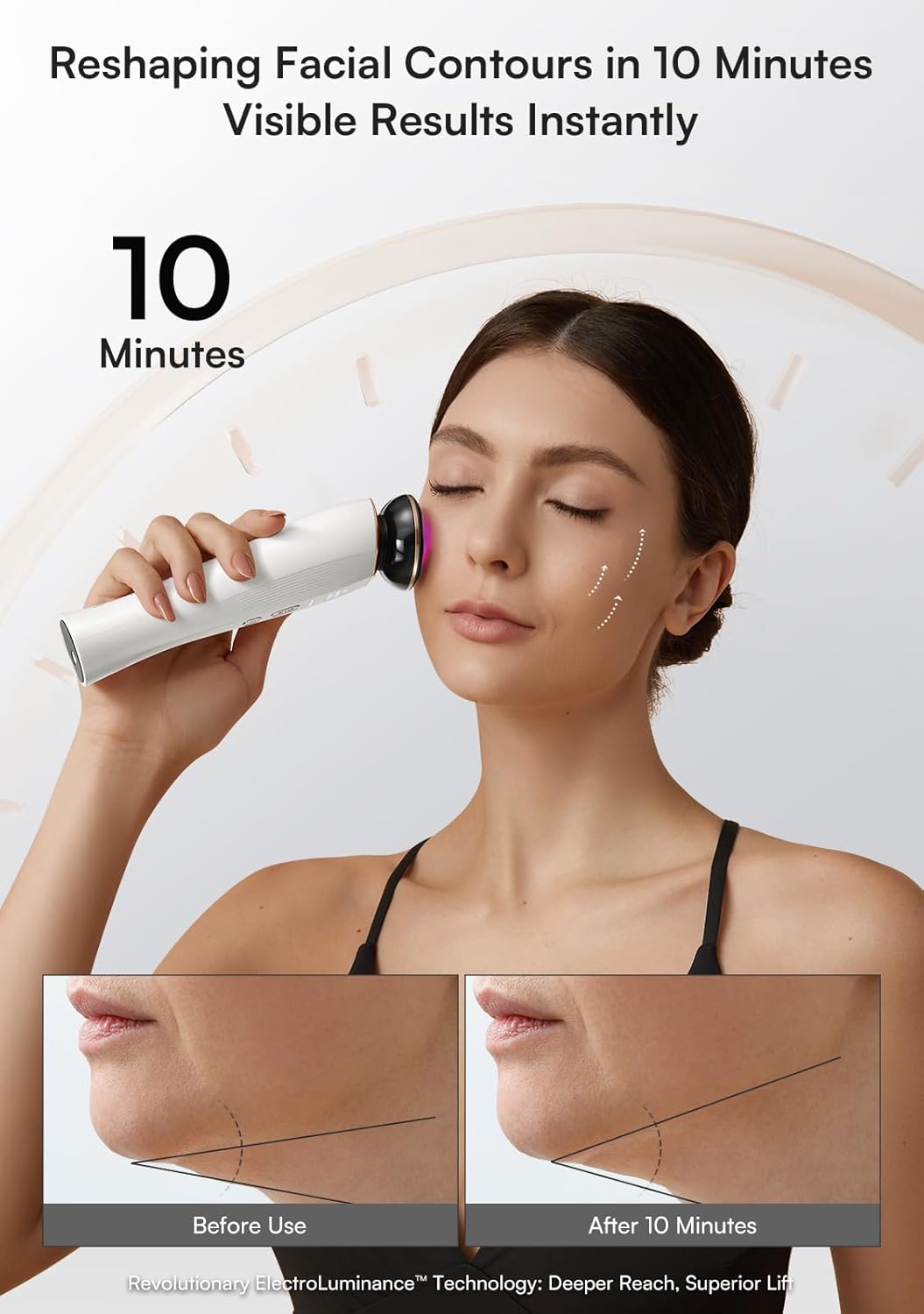 Red Light Therapy Face & Neck Massager - 3-in-1 Anti-Aging Skincare Device for Lifting, Firming & Rejuvenation