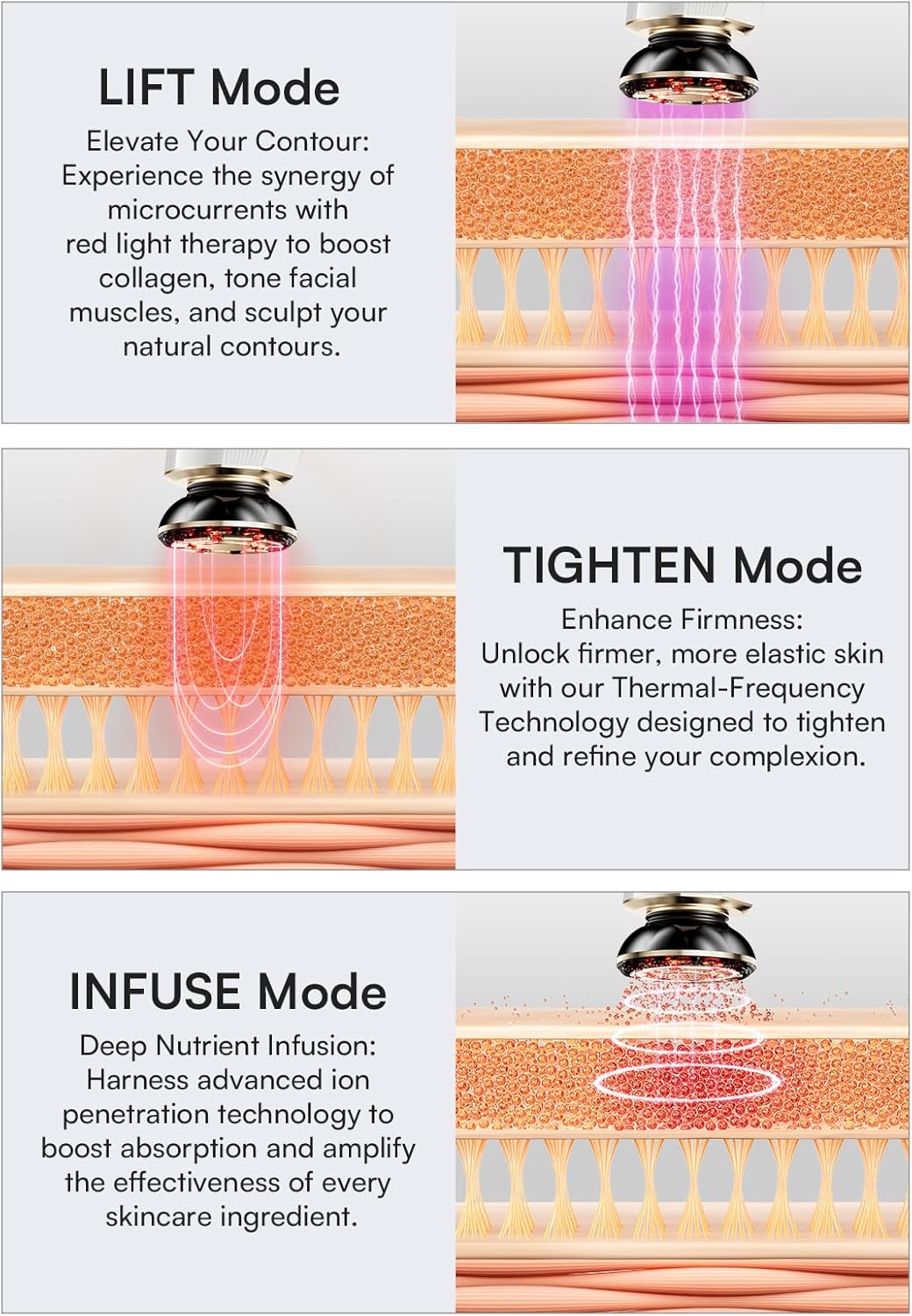 Red Light Therapy Face & Neck Massager - 3-in-1 Anti-Aging Skincare Device for Lifting, Firming & Rejuvenation