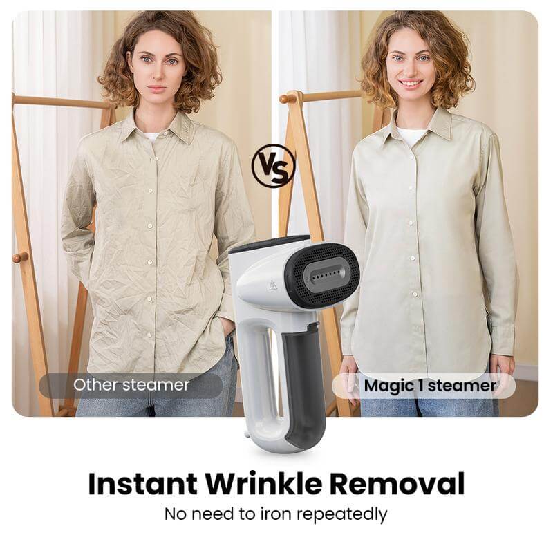 Magic 1 Vacuum Steamer-Handheld Travel Home Garment Steamer for Clothes, 2300Pa Suction for Clothes Grips, Steamer Iron 2 In 1.