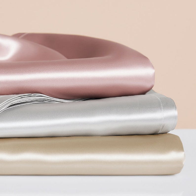 Newly Upgraded Silk Material 26 Momme Mulberry Silk 4-Piece Bedding Set - Custom Fabric with Fragrant Atmosphere - Silk Duvet Cover/Fitted Sheet/2 Pillowcases