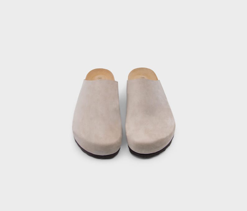 Cork Sandals, Summer Sandals, Mens Slide, Handmade, Cushioned footbed, Sandgrens, Sandstone Beige Nubuck Leather, Bilbao