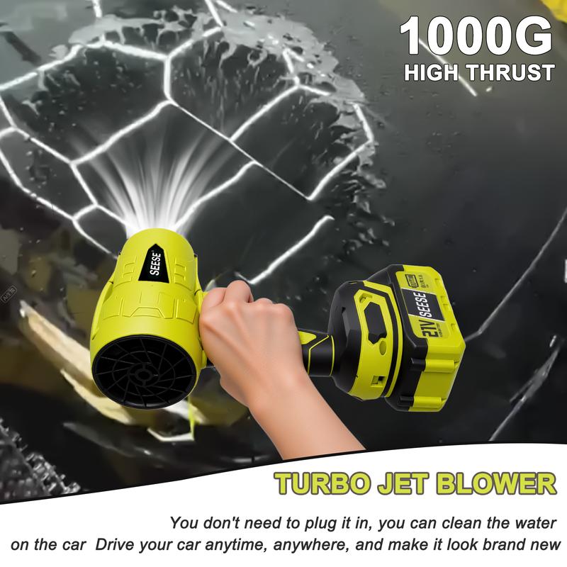 Turbo Jet Blower,Leaf Blower, Violent Turbo Fan, Brushless Pure Copper Motor,Car Drying After Wash, Handheld Snow Blower,Cordless Turbo Power Air Duster,Home Improve,Garden Mainte